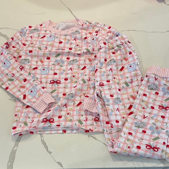 Cecil And Lou Other - Adorable Pink Kids Pajama Set with Fun Patterns